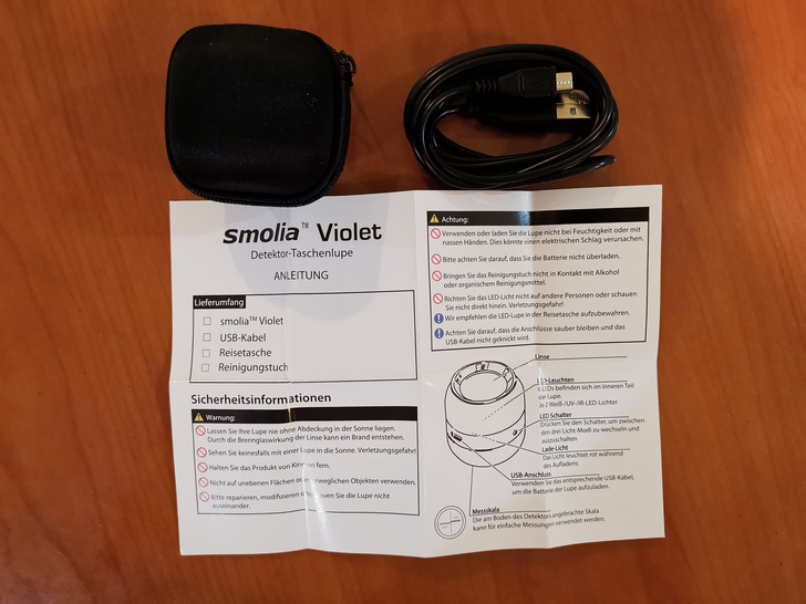 Smolia Violet LED+UV紫外線燈10倍放大鏡+驗鈔燈：居家生活必備工具